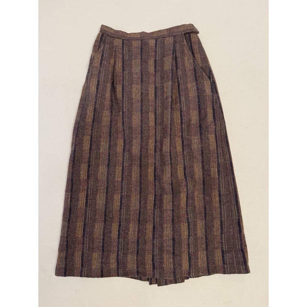 ALAN PAINE Womens‎ Full Lined 100% Wool Skirt Size 6 Pockets Vintage Scotland